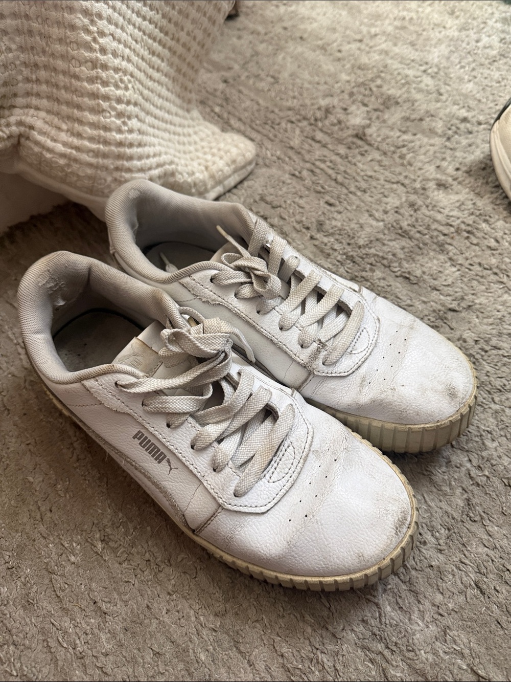 Puma White Low-Top Leather Sneakers